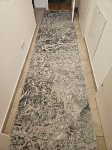 Läufer Strukturell MEFE 6182 zwei Ebenen aus Vlies grau 100 cm Grau 100x410 cm Kunden-Foto 1