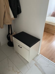 Schuhschrank weiß mit Sitz und Lagerung 6 Regale Öffnung Kunden-Foto 1