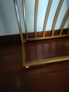 COSTWAY Tavolo consolle stretto, tavolo da corridoio effetto marmo, tavolino con struttura geometrica in metallo, tavolo da divano moderno 120 x 30 x 80 cm, per soggiorno, corridoio, ingresso Foto del cliente 2
