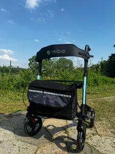 Helavo Leichtgewicht Rollator aus Aluminium faltbar mit Sitz für Senioren, Rot Kunden-Foto 2