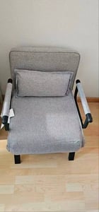 COSTWAY Schlafsessel mit Bettfunktion, Schlafsofa mit 5 stufig Rückenlehne & Kissen, bis 180 kg belastbar, klappbares Sofabett für Zuhause, Büro, Blau Kunden-Foto 2