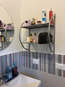 scaffale da bagno bremermann 2in1, 2 ripiani, 2 portasciugamani, 44,5 x 54,5 x 25 cm, grigio Foto del cliente 1
