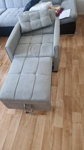 Schlafsofa BEALIFE AR24 3-in-1 mit Schlaffunktion & Kissen | Sofa-Bett, konvertierbarer Sessel | hellgrau Kunden-Foto 1