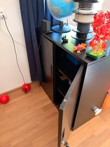COSTWAY Armadio per archiviazione con serratura, armadio in metallo da 91 cm con doppia porta e 2 ripiani regolabili, armadio per ufficio in acciaio, armadio multiuso per officina Foto del cliente 2