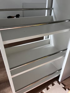 HOMCOM Armoire de niche Armoire de salle de bains étroite avec tiroir profond, roulettes, blanc Photo du client 2