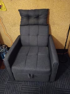 Bealife AR24 Sofa-Bett, 3-in-1 konvertierbares Stuhl-Bett, Liege mit Schlaffunktion, mit Kissen, dunkelgrau Kunden-Foto 2