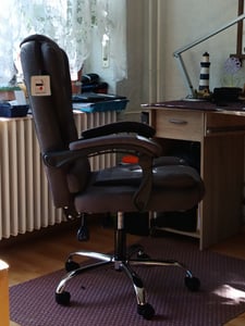Silla de oficina ergonómica - Silla de escritorio Bigzzia con respaldo alto y altura ajustable - Silla de director - Silla reclinable para oficina, hogar Foto del cliente 2
