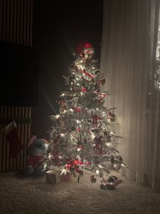 Yorbay 210cm Künstlicher Weihnachtsbaum  Tannenbaum mit Beleuchtung Weiß Schneeflocken LED  für Weihnachten-Dekoration Kunden-Foto 17
