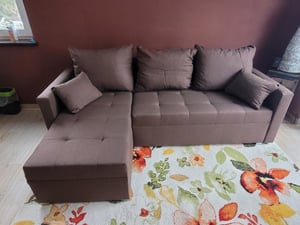 Masseno Ecksofa NIDA mit Schlaffunktion L-Form, Sofa mit Bettkasten, Wohnzimmersofa, Couch, Soffa, Bettsofa, Couchgarnitur- Braun, INARI 24 Kunden-Foto 1