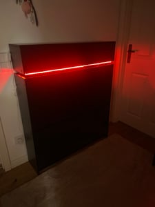 Schuhschrankmit LED-Leuchten, 20 Paar, 4 Klappen(100B cm) | Schuhkipper Schmal, Schuhregal, Verstellbare Ablagefläche, Schuhaufbewahrung für Eingang, Kunden-Foto 2
