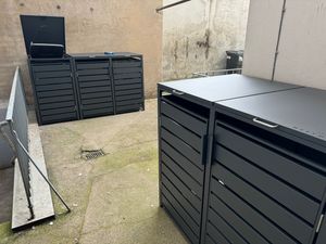 Westmann Metall Mülltonnenbox 4er Kubus 4x240 L Anthrazit 264x80x116 cm Kunden-Foto 1