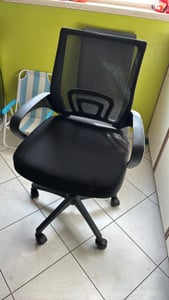 Sedia da ufficio 591679, sedia da ufficio, sedia ergonomica girevole, rete, nero, 60,5 x 60 x (87-97) cm Foto del cliente 1