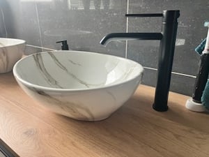 Lavabo Sobre Encimera Rea Sofia Shiny Aiax White41X34,5X15Cm Foto del cliente 2