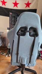 PLAYER Gaming Stuhl Ergonomischer Gaming Sessel Schreibtischstuhl PC Gamer Racing Stuhl mit Stoffoberfläche, Federsitzkissen, Verbindungsarmlehnen Kunden-Foto 11