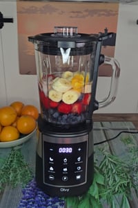 Olvy Blender Pro kielichowy, szklany dzbanek 1,5 l, kubek Tritan 600 ml, ekran dotykowy, Pulse, Auto-Clean, smoothie maker i ice crusher Zdjęcie produktu od klienta nr 12