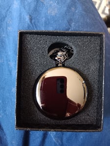 Klassische, glatte Vintage-Quarz-Taschenuhr, arabische Ziffern, Skala, Herren-/Damenuhr mit Kette, Weihnachts-, Abschluss-, Geburtstags- und Vatertagsgeschenk Kunden-Foto 1