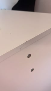 SoBuy® Schreibtisch mit 3 Ablagen,Arbeitstisch.Computertisch,Bürotisch,FWT35-W Kunden-Foto 5