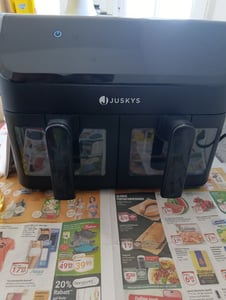 Juskys Heißluftfritteuse 9 L - 2 Kammern, Smart Finish, 9 Programme, Friteuse Kunden-Foto 1