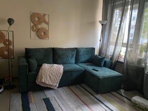 Masseno Ecksofa POTARO mit Schlaffunktion L-Form, Sofa mit Bettkasten, Wohnzimmersofa, Couch, Soffa, Bettsofa, Couchgarnitur- Gelb, POSO 01 Kunden-Foto 2