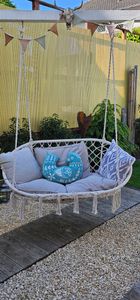 Outtec® Hängesessel XXL - bis 200kg, für 2 Personen - Sessel zum Aufhängen - Hängekorb, Schaukel für Garten, Terrasse, Balkon, Veranda - Boho Stil Kunden-Foto 1