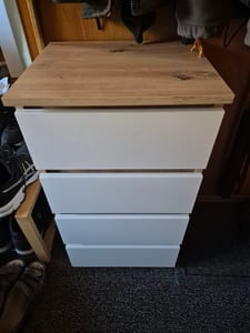 Kommode 40 cm 4 Schubladen Wohnzimmer Schrank B40 x H74 x T35 cm Grau Kunden-Foto 1