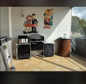 LARS360: Keukenmeubel voor de camping, 174 x 46 x 110 cm. Met aluminium frame, inclusief draagtas. Ideaal voor kamperen, reizen en outdoor gebruik. Ook geschikt als keukenkast voor de tent Klantenfoto 1