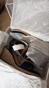 Tamaris Damen Sandalette mit Keilabsatz im Espadrille Design 1-28300-42, Größe:37 EU, Farbe:Blau Kunden-Foto 2