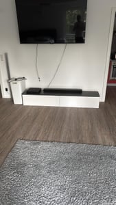 MINIO go for it, TV-Schrank, TV-Lowboard "DONNA", 180cm, stehend, hängend, Matera / Weiss Farbe Kunden-Foto 1