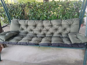 Poduszka ogrodowa 180x60x50 cm + 2 poduszki do huśtawki hollywood wodoodporna zielona Zdjęcie produktu od klienta nr 2