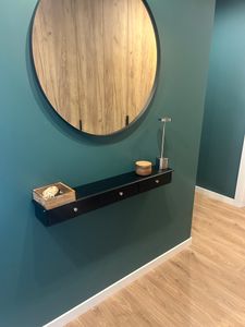 SoBuy Wandregal mit 2 Schubladen - Modernes Regal Wand für Flur, Wohnzimmer & Schlafzimmer - Weiß 64x15x10cm FRG43-W Kunden-Foto 2