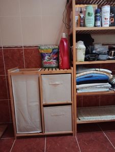 Regał bambusowy z koszem na pranie TIDY BOX i pojemnikami, 66 x 33,3 x 78,5 cm Zdjęcie produktu od klienta nr 2