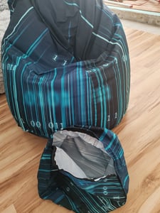 Dreamroots Bean Bag 80x80x120cm Beanbag con schienale e sgabello e copertura Cuscino da terra Chill Sack Bubibag Beanbag I love Football Foto del cliente 2