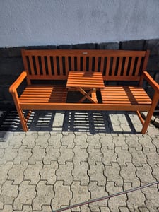 Casaria Panca da Giardino Tavolino Legno Eucalipto FSC®153x57x90cm Foto del cliente 4