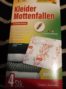 inseko 8 x Kleidermottenfallen I insektizidfrei & geruchlos I Mottenschutz I  Germany - 2 Packungen (442253) Kunden-Foto 2