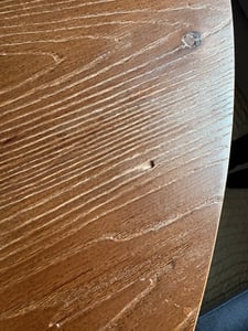 120 cm Esstisch Massivholz, runder Küchentisch, Landhausstil für 4 Personen, rustikaler Tisch mit stabilem Gestell Esszimmer, warme Eichenoberfläche Kunden-Foto 1