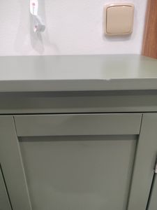 VASAGLE Badkommode Badezimmerschrank, mit 4 Türen, verstellbare Ablagen waldgrün Kunden-Foto 3