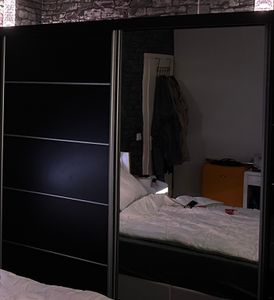 Schwebetürenschrank Kleiderschrank GAP 120 cm Schrank Garderobe Spiegel. Farbe Weiß. Möbel vom Hersteller! Kunden-Foto 1
