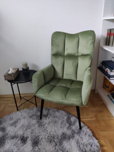 vidaXL Relaxsessel Dunkelgrün Samt Kunden-Foto 1