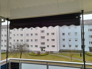 LZQ 350x120cm Klemmmarkise Einziehbar Balkonmarkise mit Handkurbel Balkon Markise Sonnenschutz ohne Bohren Höhenverstellbar Dunkelgrau Kunden-Foto 3