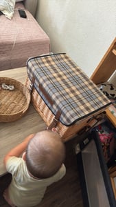 CampFeuer picknickmand voor 4 personen, met serveertafel en serviesset, 25-delig, rieten mand met kunstleren riemen Klantenfoto 1