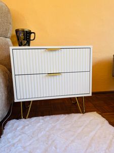 ProximaX Lot De 2 Tables De Chevet Avec 2 Tiroirs, Blanc