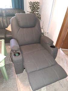 MCombo Elektrisch Massagesessel Relaxsessel Fernsehsessel Liegefunktion Heizung 7061BK Kunden-Foto 2