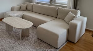 Selsey Scarlo - Wohnlandschaft mit Schlaffunktion, Stauraum und Bouclé-Bezug, creme Kunden-Foto 1