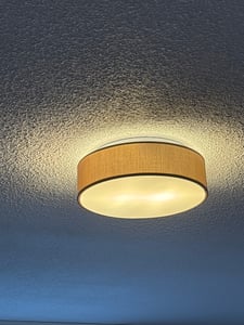 MONZANA Lampadario da Soffitto 40W Rotondo38cm Stoffa 2 Fiamme Tortora Foto del cliente 1