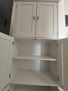 COSTWAY Hoge kast met 6 deuren, 60 x 30 x 160 cm, keukenkast met 3 vakken en verstelbare legplanken, geschikt voor badkamer, woonkamer, eetkamer en kantoor Klantenfoto 4