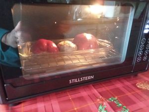 Stillstern Minibackofen mit Umluft 35L (DE Vers) Pizza Ø28, CYCLONE PRO+ Antihaftbesch, 13 Prog, Auftauen&Warmhalten, 8h Timer, Camping Mini Backofen mit Umluft Pizzaofen Mini Ofen klein Hähnchengrill Kunden-Foto 1