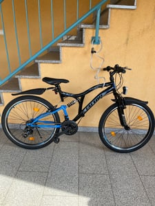 26 Zoll Mountainbike SHIMANO 21-Gang Fahrrad mit Vollfederung & Beleuchtung OXT-Blue Kunden-Foto 1