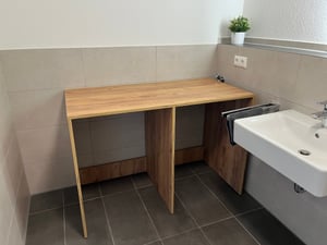 DORA Waschmaschinenschrank 130 cm breit  Überbauschrank Waschmaschine oder Wäschetrockner Schrank für Bad Weiß/Sonoma Eiche Kunden-Foto 3