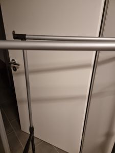 Garderobenständer Kleiderständer Kleiderregal aus Metall mit 2 Kleiderstangen als Doppelstange Kleiderstange mit Ablage Schuhregal Schlafzimmer Retoo Kunden-Foto 13