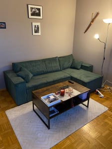 Kaiser Möbel Ecksofa mit schlaffunktion und bettkasten, Sofa L-form, Couch L-form BEST Poso Dicker Cord Dunkelgrau Rechts Kunden-Foto 1